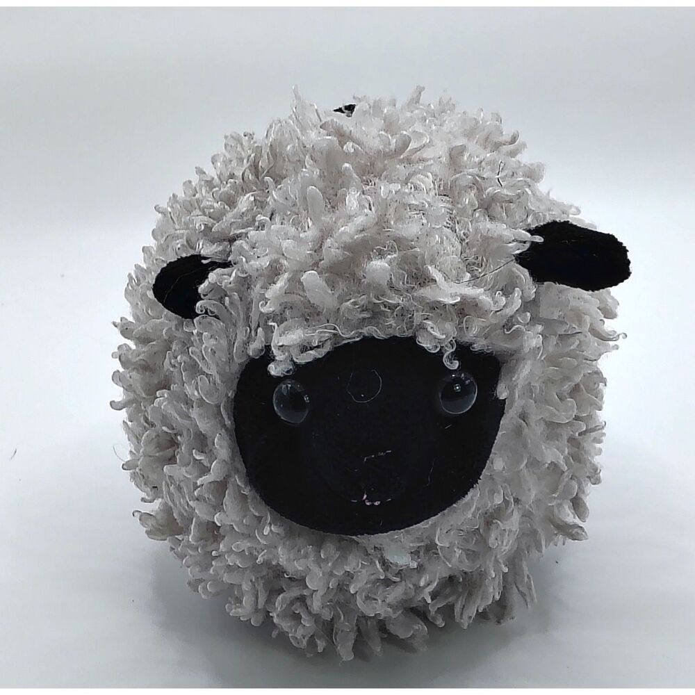 2018 KellyToy Black Sheep With Gray Wool Plush Shaggy Realistic